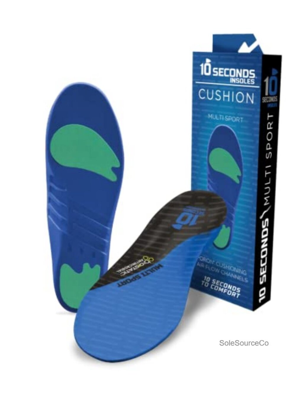 Multi-Sport Cushion Insoles Deep Heel Cup Antiblist Prevention Pair